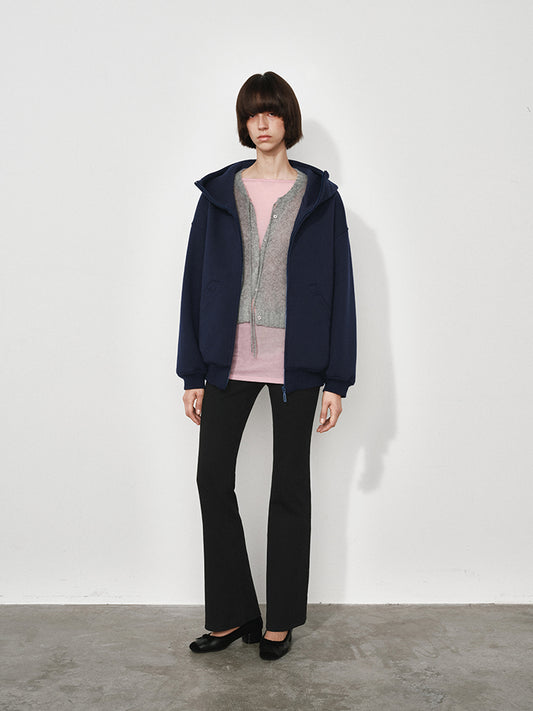 Oversized Hooded Cardigan Sweatshirt