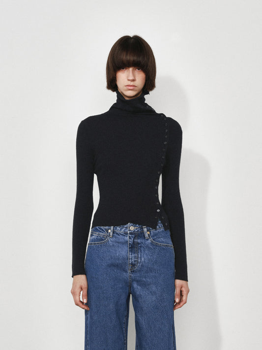 Asymmetric Placket Wool Base Layer