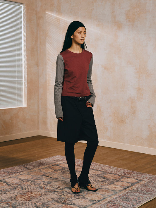 Slanted placket casual shorts