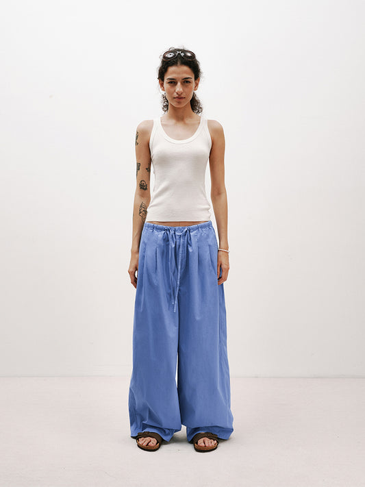 Cobalt blue Cotton Baggy Trousers