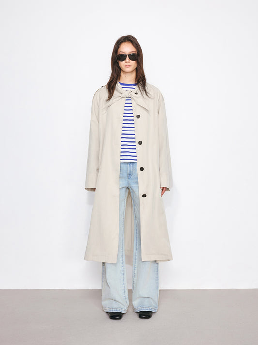 Trench Coat with Sailor Collar