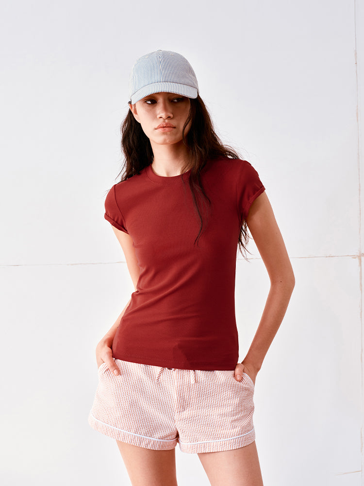 Striped visor cap