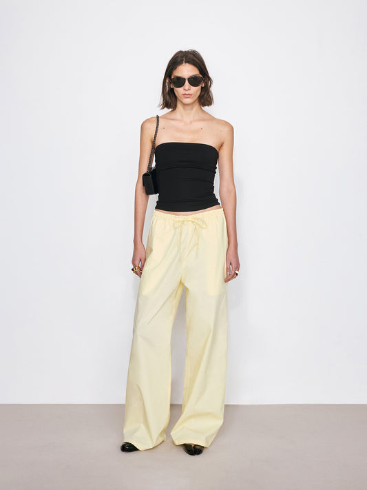 Elastic Waist Straight-Leg Pants