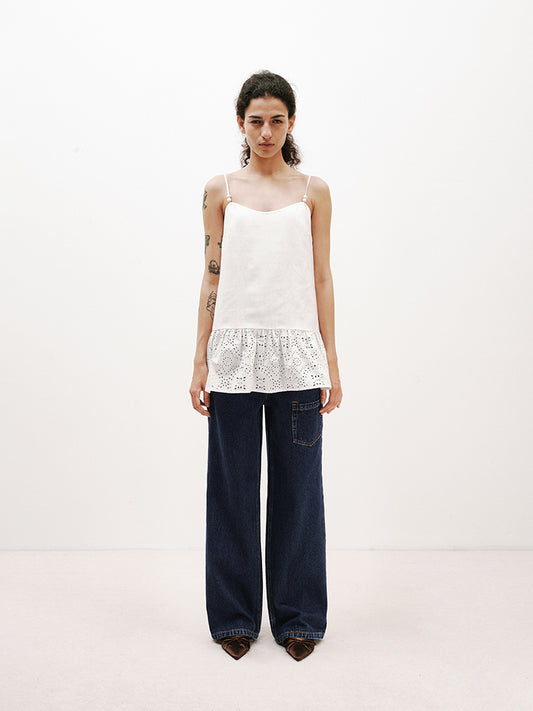 Deep Sea Blue Washed Straight-Leg Jeans