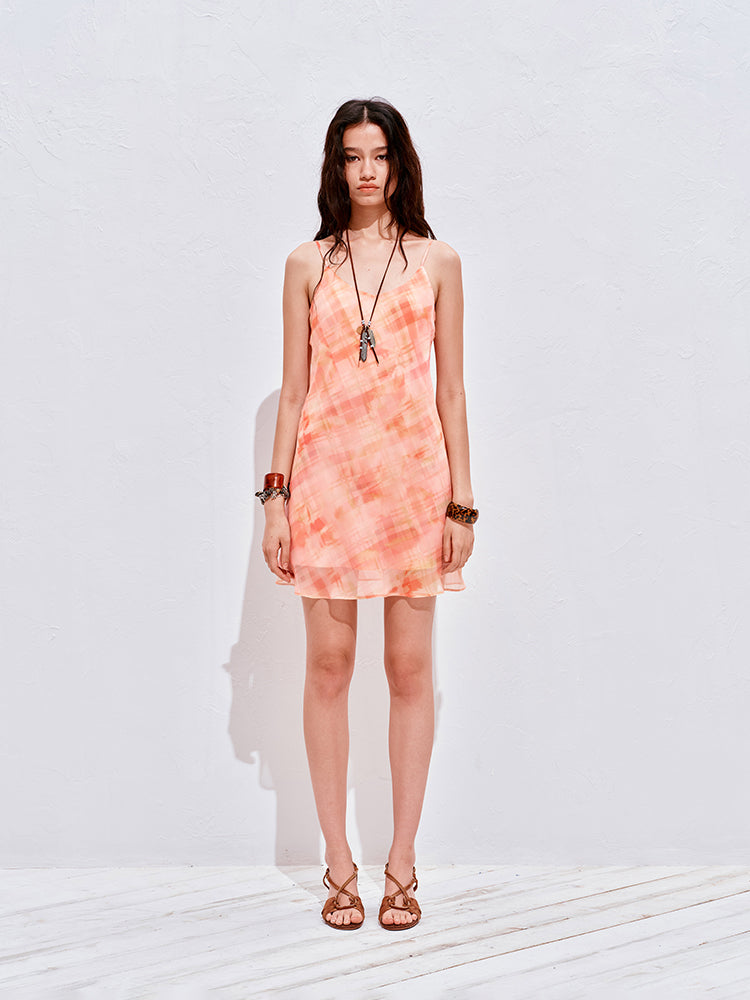 Printed Vacation Strap Mini Dress