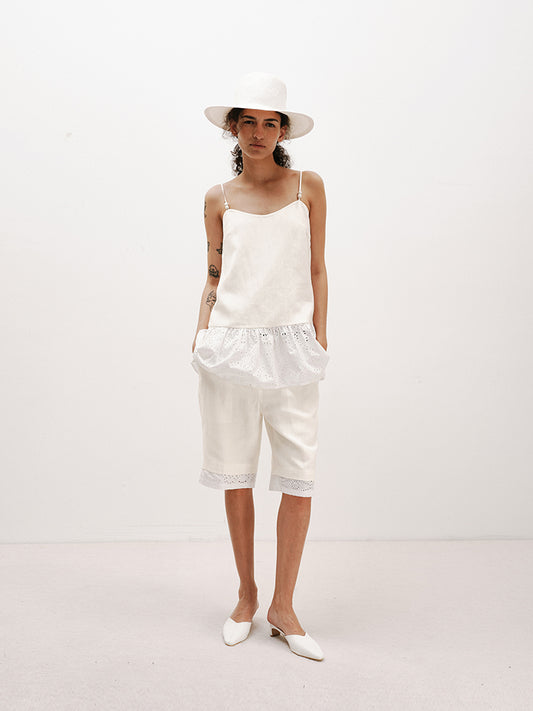 Linen-TENCEL Bermuda Shorts