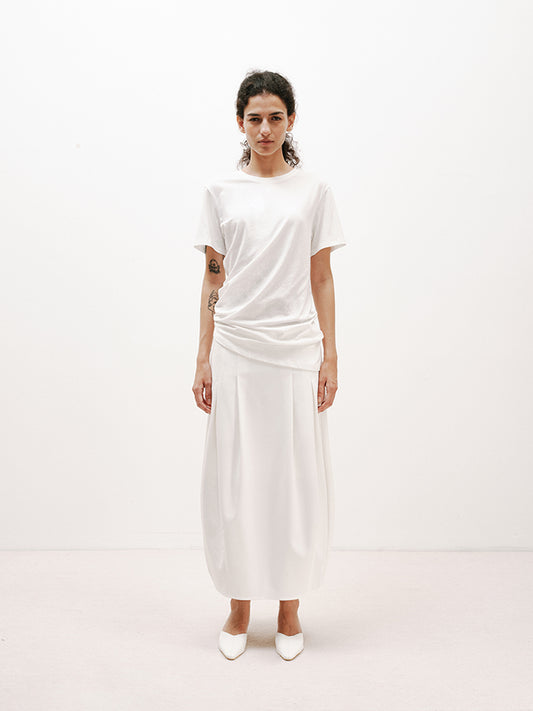 Asymmetrical Cotton-Linen Tee