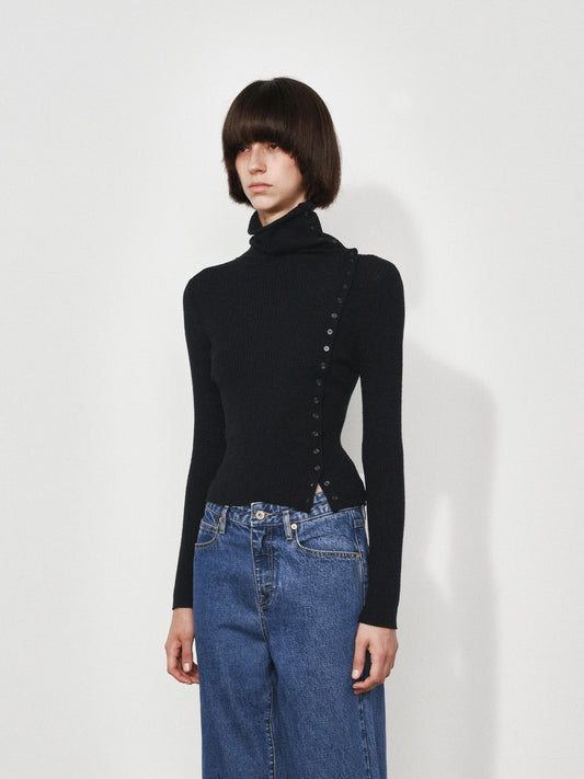 Asymmetric Placket Wool Base Layer