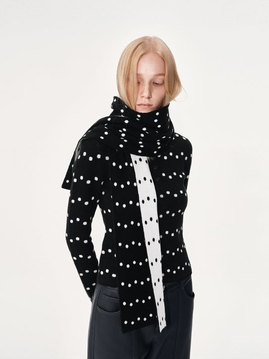 Two-Tone Polka Dot Scarf