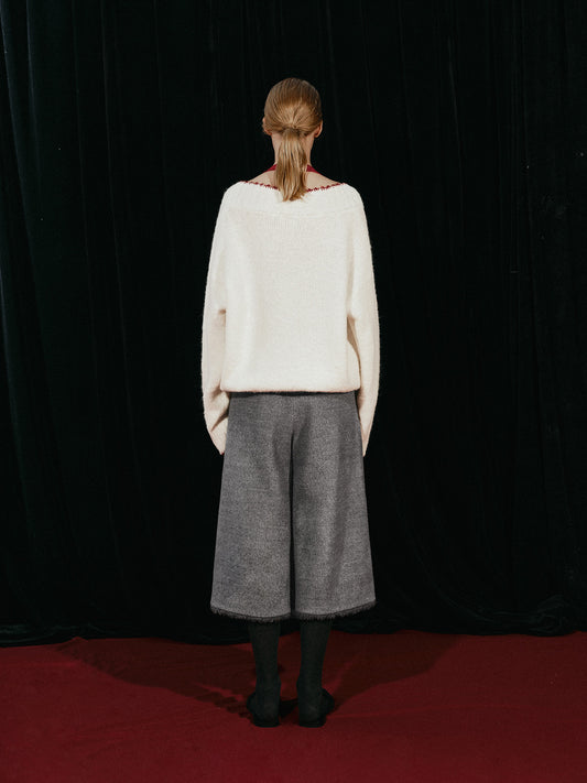 New Year Mock Two-Tone Knit Top