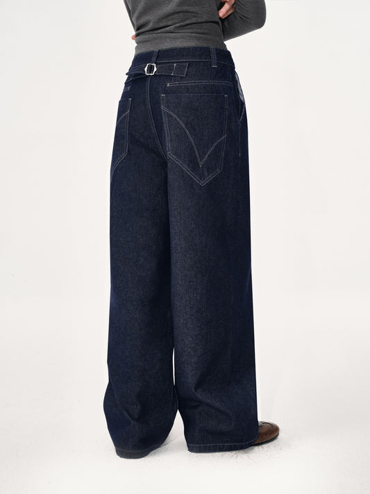 wide-leg straight jeans