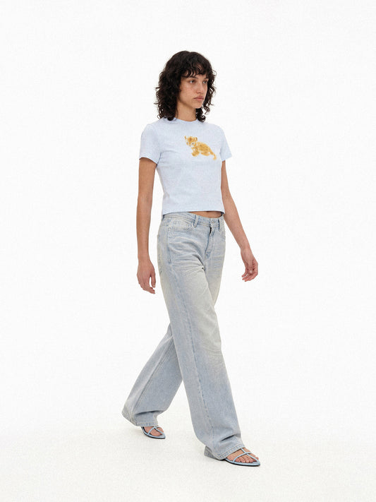 Leopard Tie-Dye Print T-Shirt
