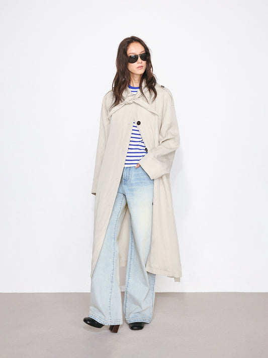 Trench Coat with Sailor Collar