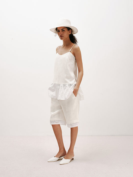 Linen-TENCEL Bermuda Shorts