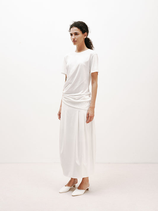 Asymmetrical Cotton-Linen Tee