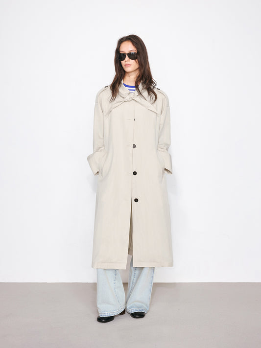 Trench Coat with Sailor Collar