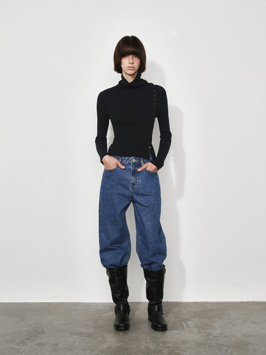 Asymmetric Placket Wool Base Layer