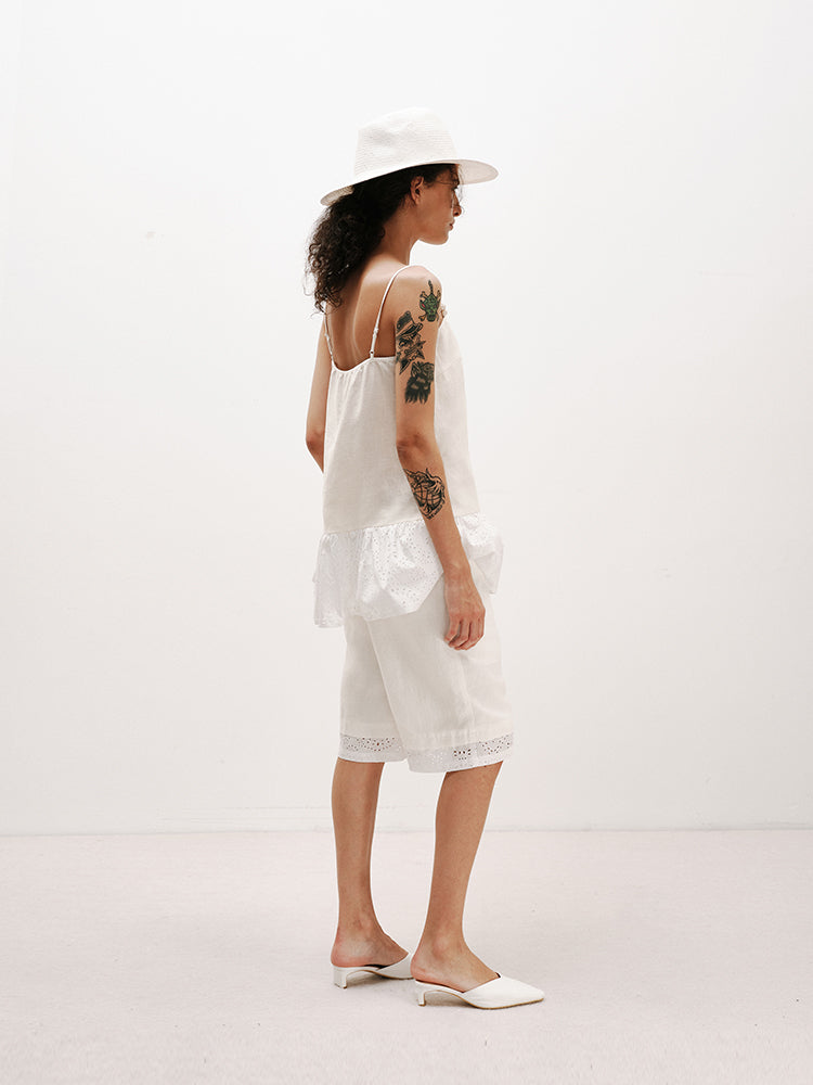 Linen-TENCEL Bermuda Shorts
