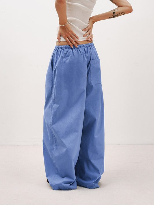 Cobalt blue Cotton Baggy Trousers