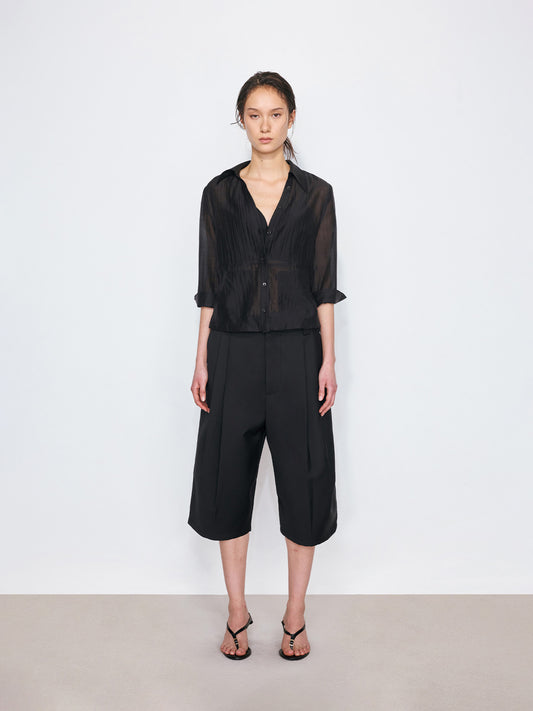 Sheer Tie Waist Shirt