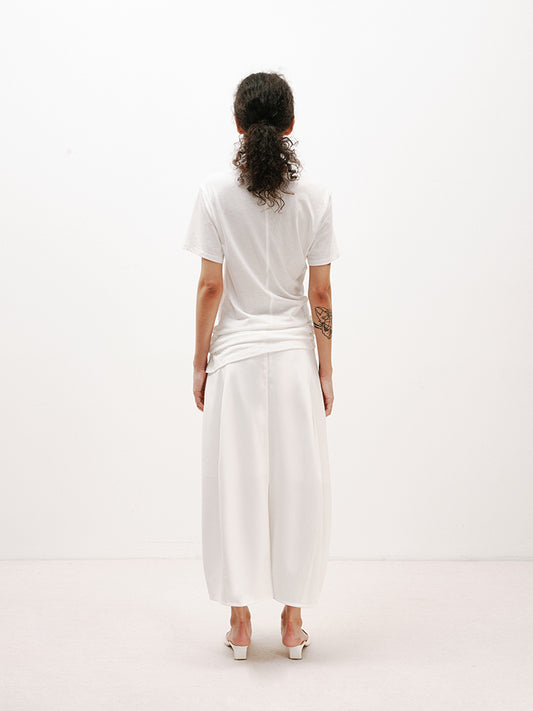 Asymmetrical Cotton-Linen Tee