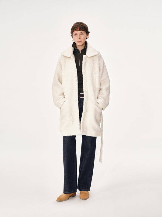 Loop Knit Wool Blend Coat