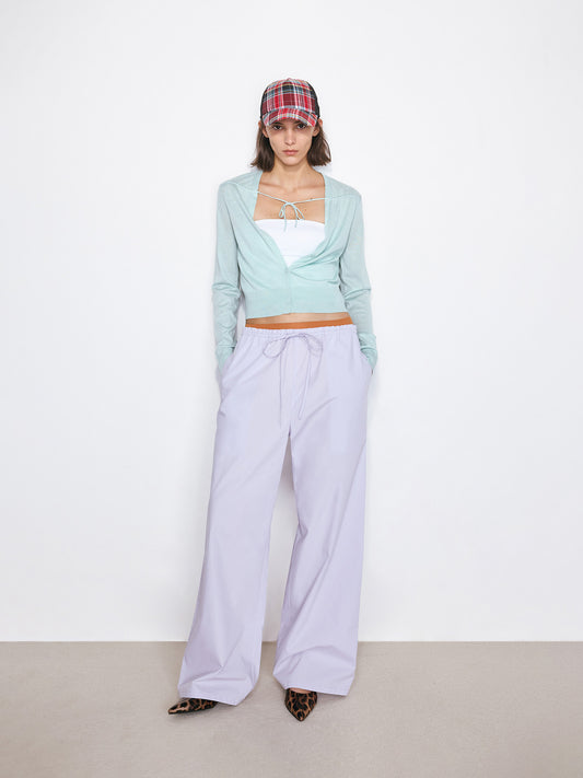 Elastic Waist Straight-Leg Pants