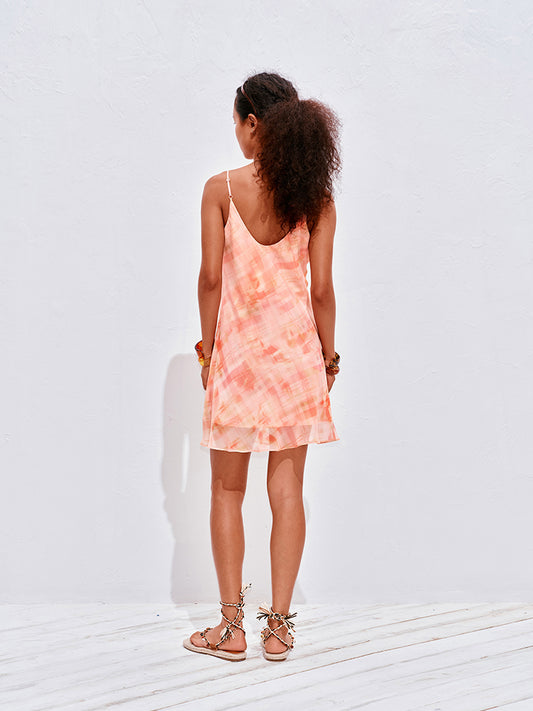 Printed Vacation Strap Mini Dress
