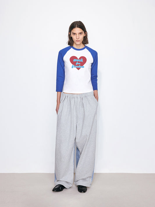 Color-Block Printed Long-Sleeve T-Shirt