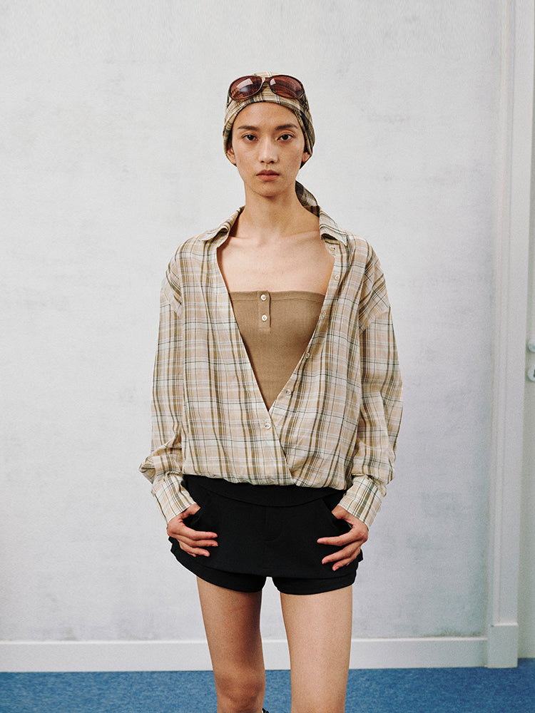 2 in 1 check shirt