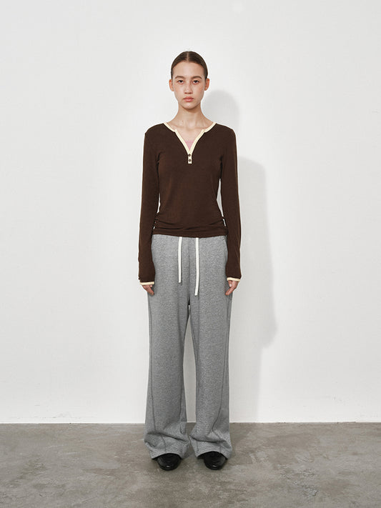 Straight-Leg Sweatpants with Adjustable Cuffs