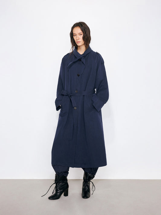 Trench Coat with Sailor Collar
