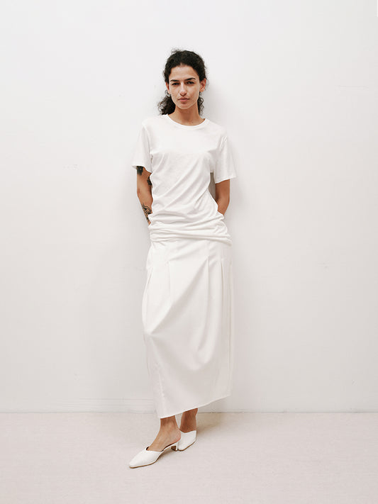 Asymmetrical Cotton-Linen Tee