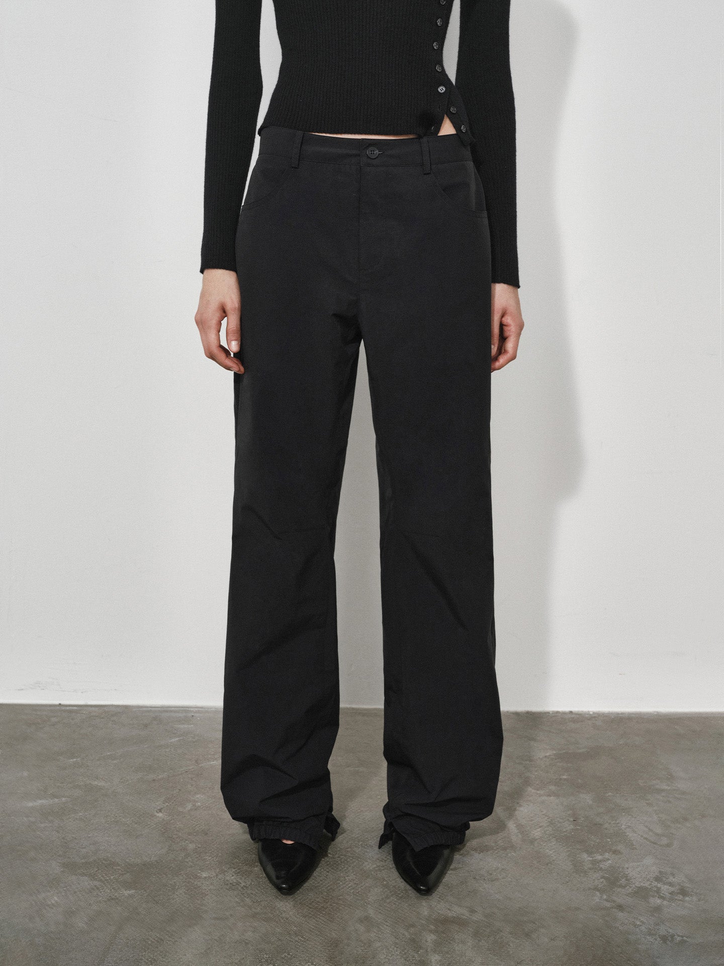 Straight-to-Flare Relaxed Pants