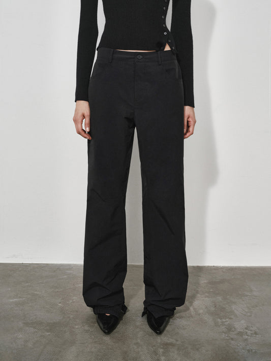 Straight-to-Flare Relaxed Pants