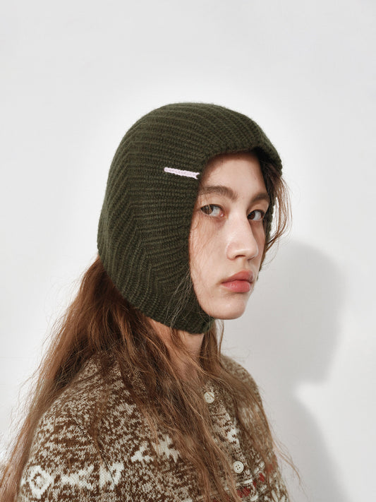 Chunky Knit Wool Balaclava