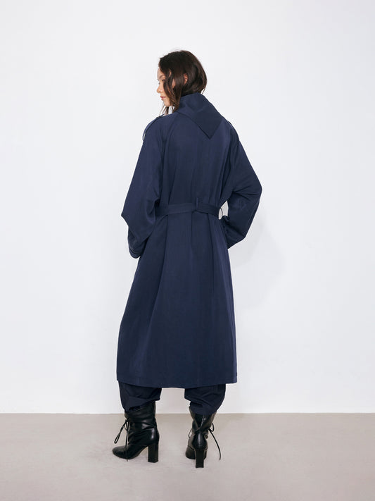 Trench Coat with Sailor Collar