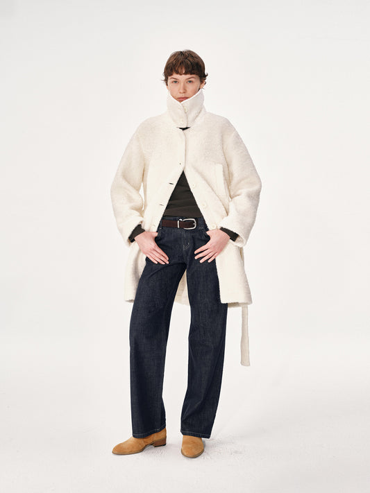 Loop Knit Wool Blend Coat