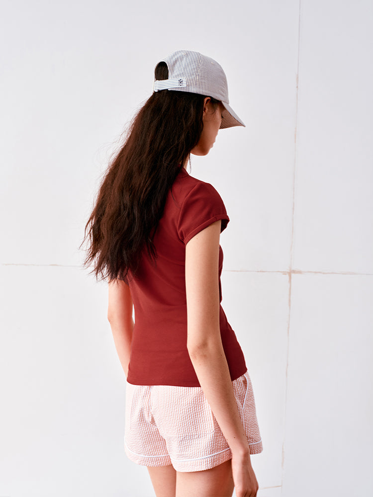 Striped visor cap