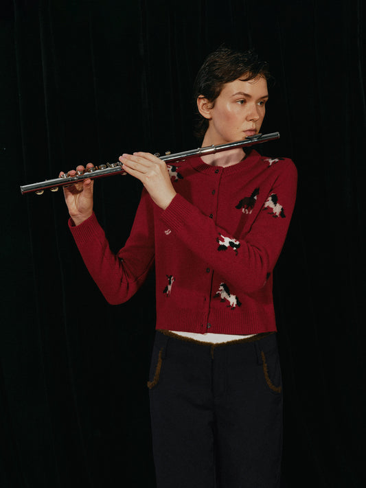 Jacquard Baby Horsehair Cardigan