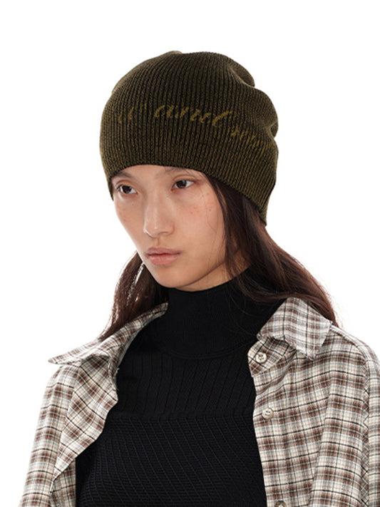 Printed knitted beanie