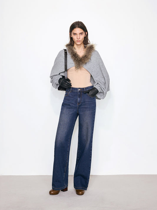 Heavy Wash Indigo Denim Jeans