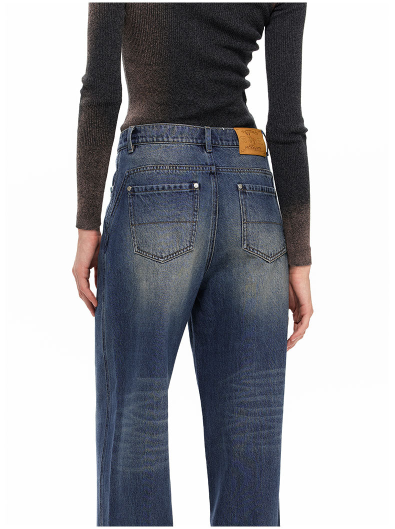 NUTH Blue Washed Straight-Leg Jeans