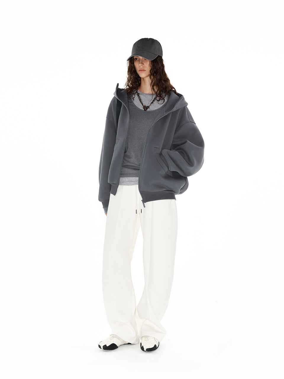 Zippered silhouette hoodie