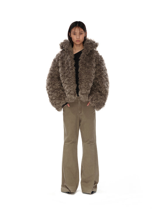 Mid-length curly fur coat