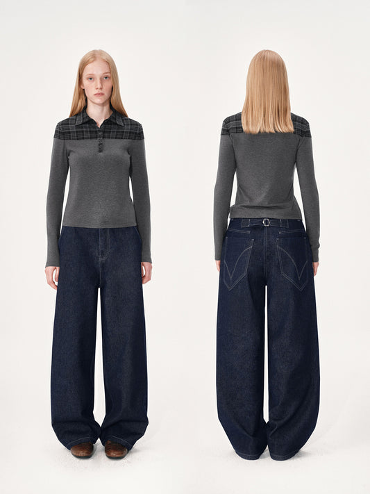 wide-leg straight jeans