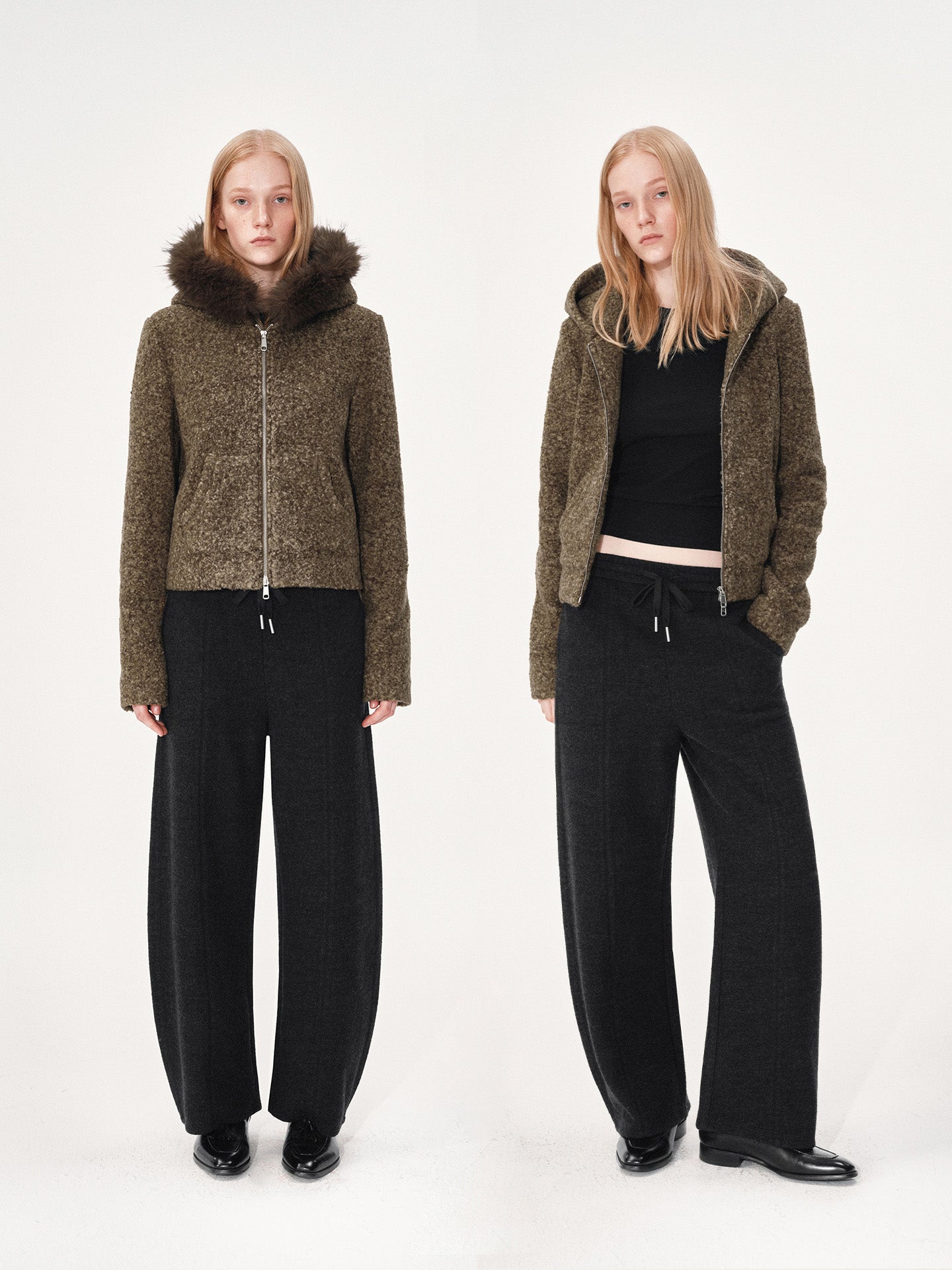 Polar Fleece Hooded Sweatshirt Jacket