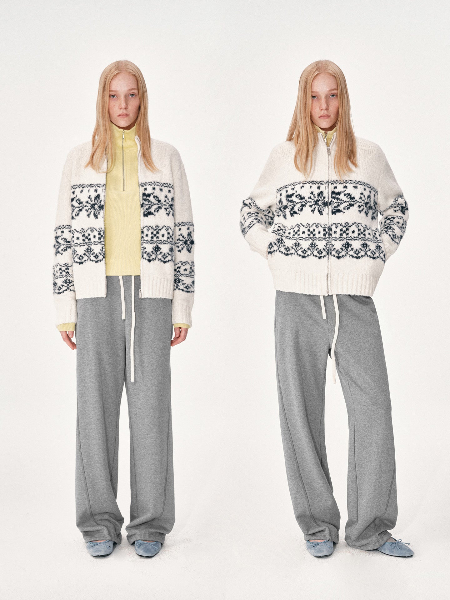 Jacquard Wool Cardigan