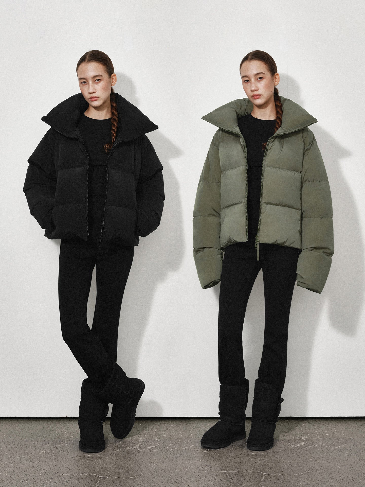 Reversible High-Neck Oversized Down Coat