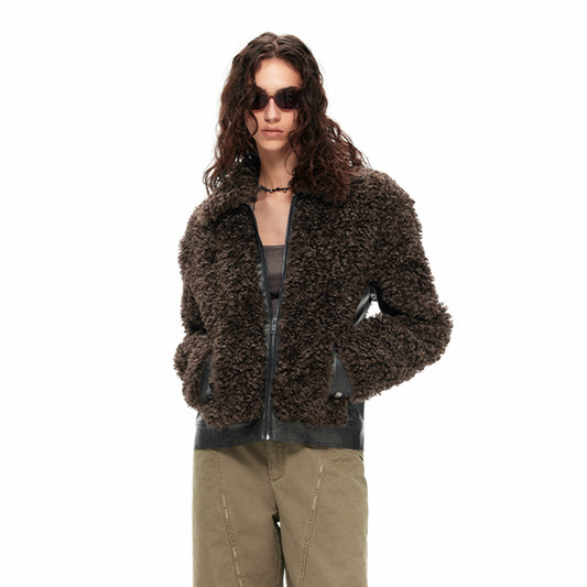 NUHT “Grizzly”  Color Matching Faux Wool Jacket